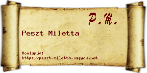 Peszt Miletta névjegykártya